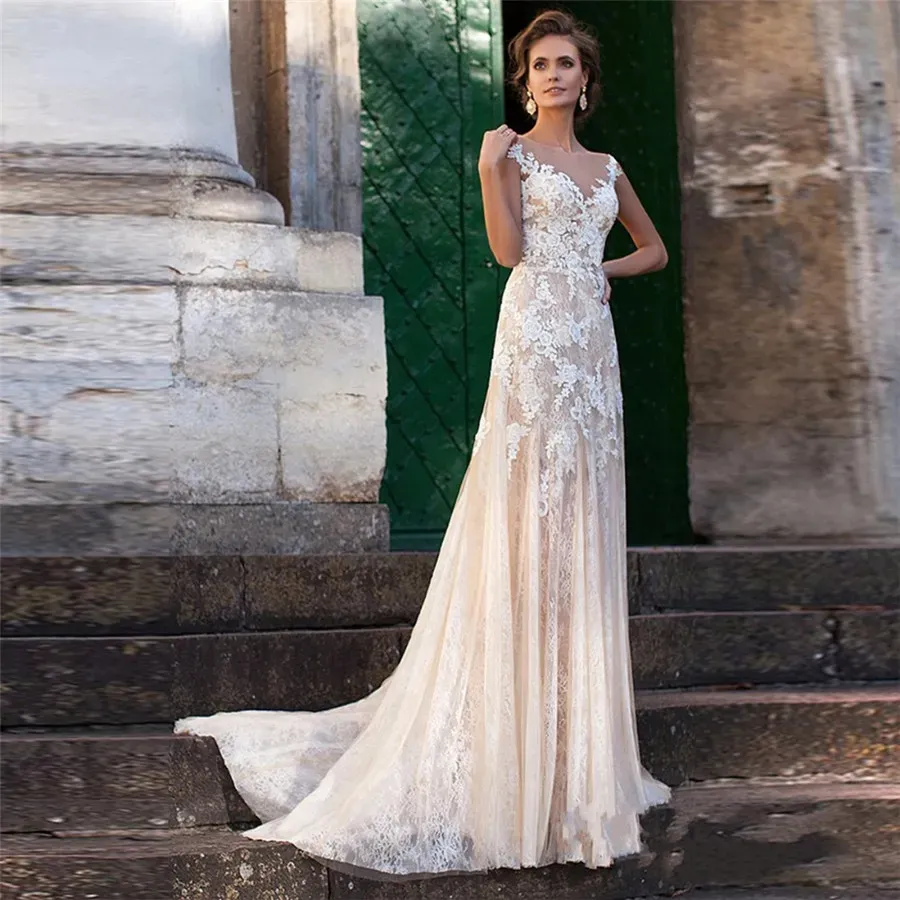chinese dress ladies Illusion Neckline Lace Cocktail