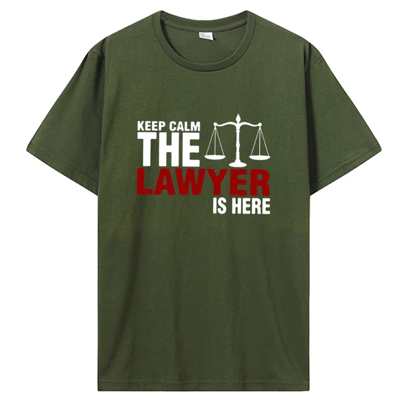 Mens T Shirts Novelty Awesome Keep Calm The Lawyer Is Here Shirt Valentines Party Short Sleeve Funny Harajuku Hip Hop T-shirt Streetwear