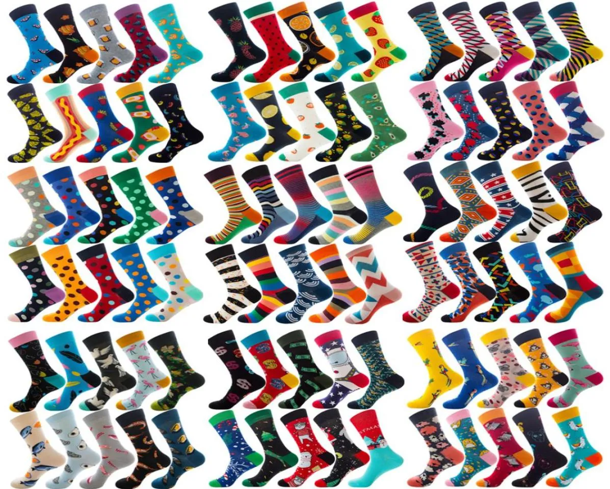 Мультидизайн, модные носки для взрослых и подростков, 100 хлопковых трикотажных чулок для мальчиков и девочек, удобные рождественские носки с изображением фруктов и фламинго, 6900693