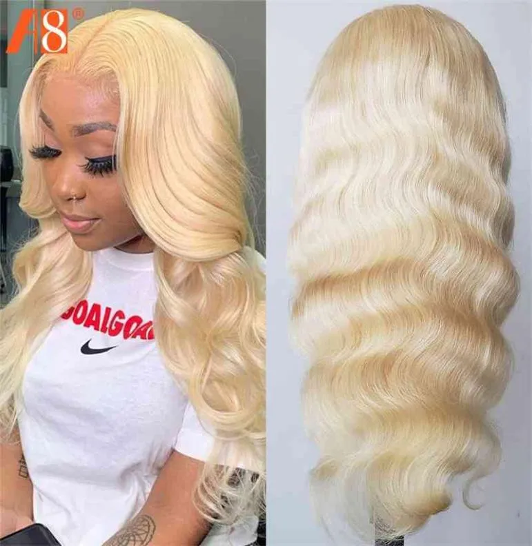 32 34 36 38 40 42 inch 613 Blonde 13x4 Front Menselijk Haar 150 Remy Braziliaanse Body Wave kant Frontale Pruiken Voor Vrouwen5008027