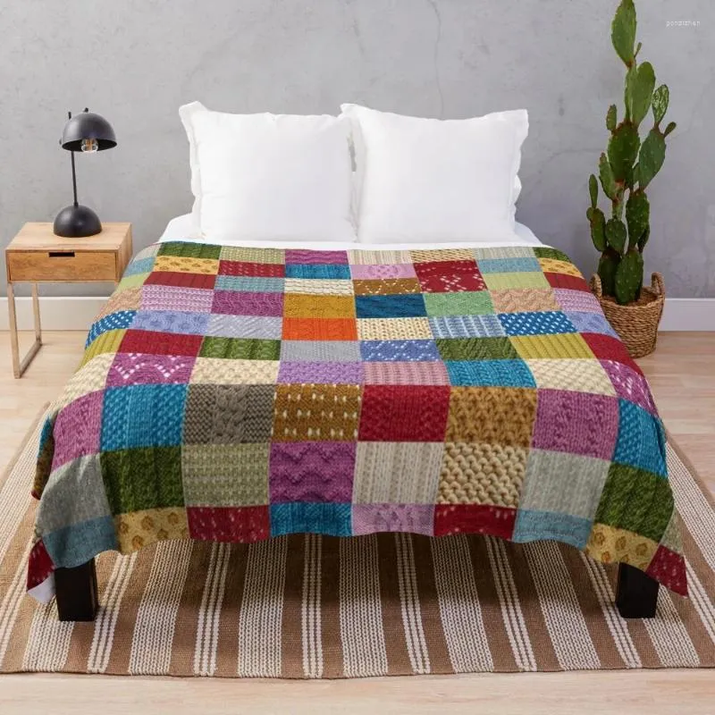Battaniyeler ince örgü tasarım deseni kanepe dekoratif için battaniye atma