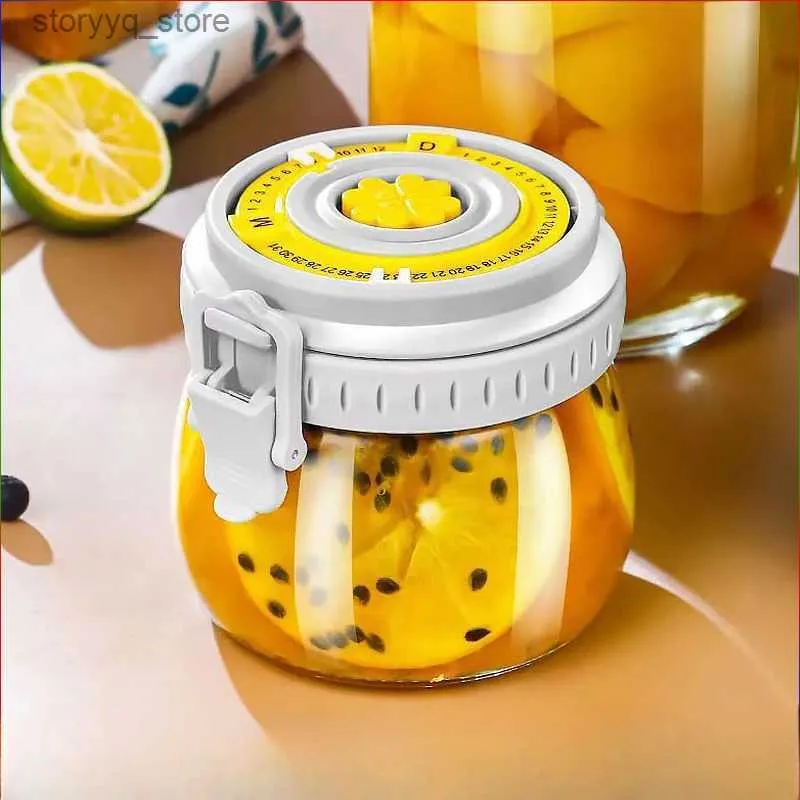 Frascos de alimentos vasilhas de vidro selado jar cozinha picles de qualidade alimentar tanque de picles doméstico à prova de umidade manter mel fresco garrafa vazia pequena jarra de armazenamento l240308