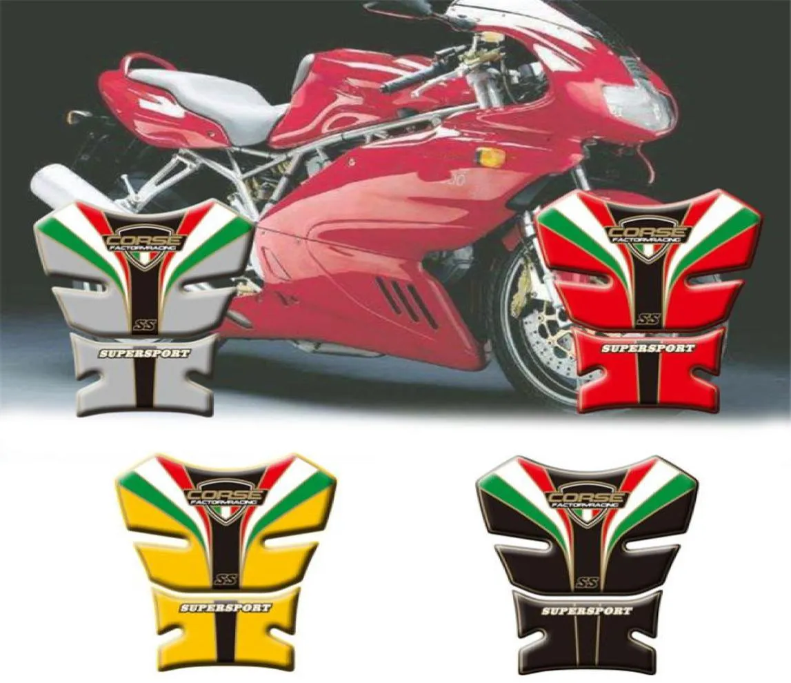 Motorcykelklistermärke 3D -bränsletankskyddsskydd Klistermärke Vattentät fiskbendekal för Ducati SS Supersport 19891998 Stickers3343080