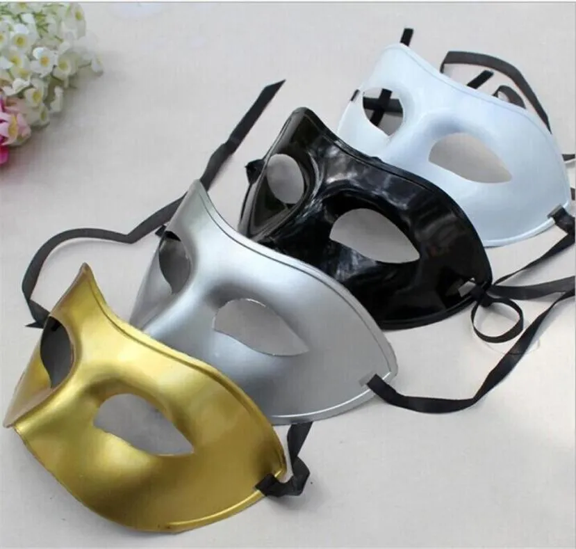 DHL Venetian masquerade masks for Halloween masquerade balls Mardi Gras Prom Dancing Party half eye gold silver Masks for men1565238