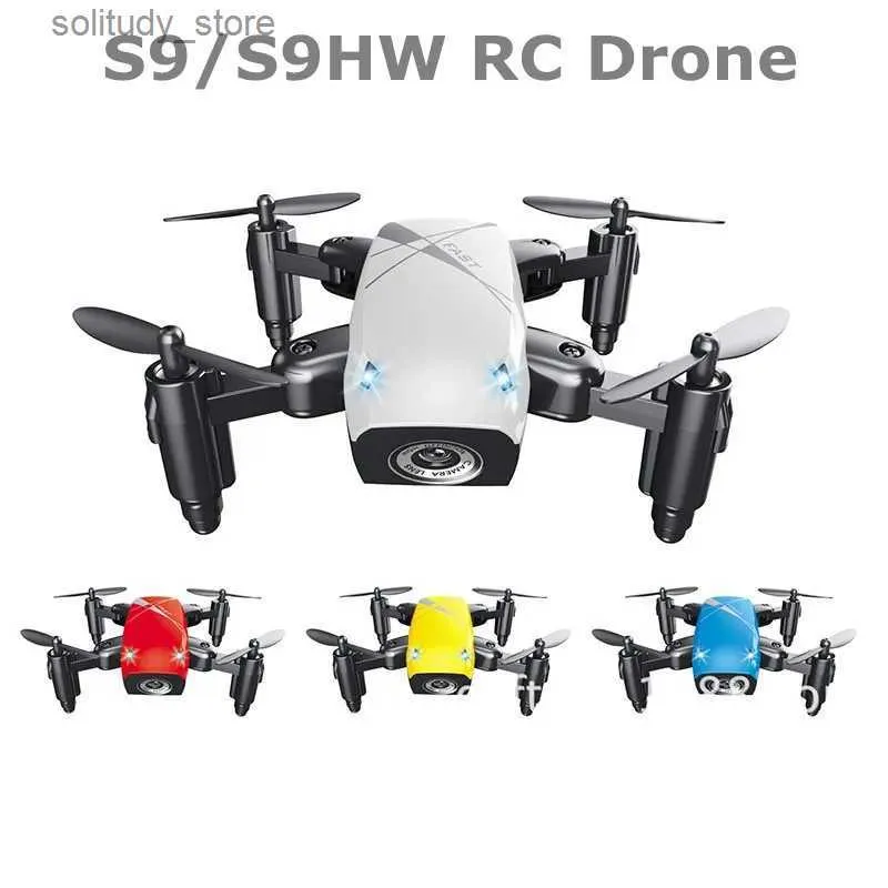 Drones S9HW Mini Drone with Camera S9 Unmanned Camera RC Helicopter Folding Drone High Altitude Holding Four Helicopters WiFi FPV Pocket Drone Toy Q240308