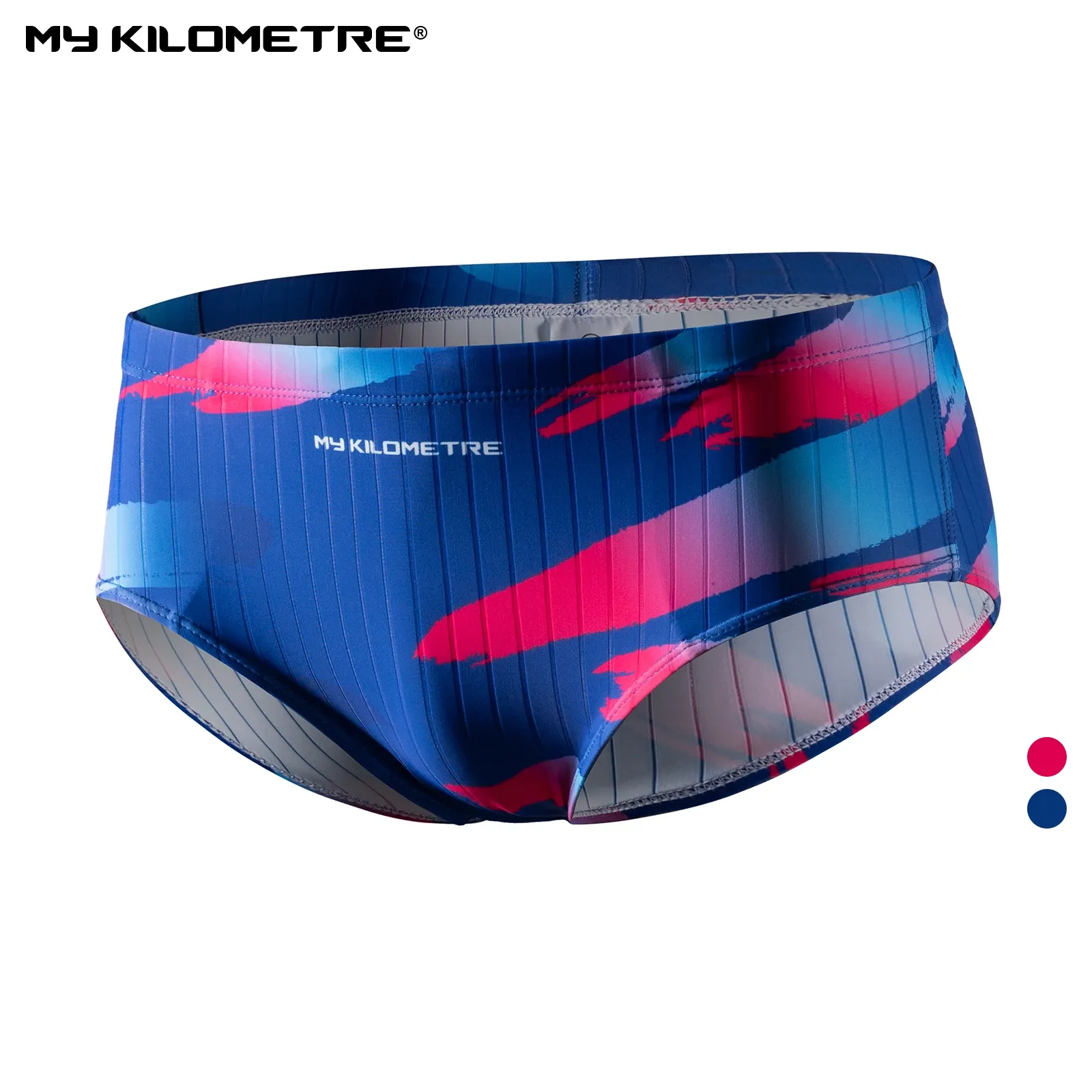 Swimwear My Kilometre Men Ployester Print Swimsuit Swim Brief with Adjustable Drawstring Mens Bathers Training Competition Racing Briefs