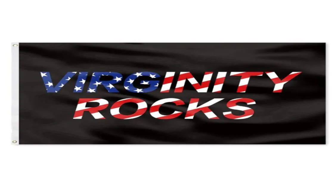 Virginity Rocks Bandeiras Banners 3X5FT 100D Poliéster Design 150x90cm Cor rápida e vívida com ilhós de latão 9566736