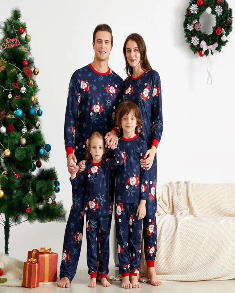 2020 Women039s Europeu e Americano Natal Parentchild Set Casa Impresso Pijamas de Natal Twopiece Mulheres LJ2011114914592