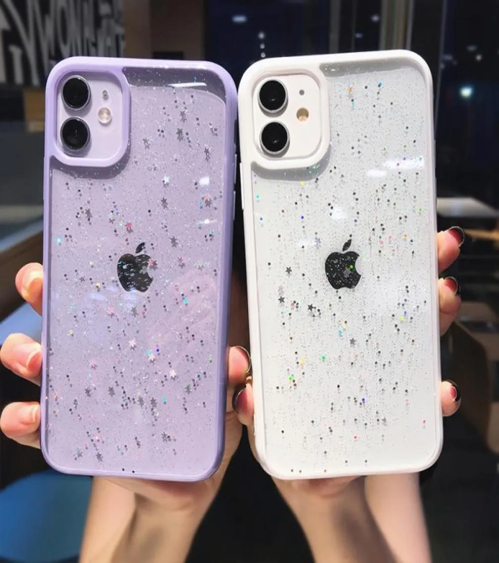 Glitter Star Sequins Soft Bling Clear Phone Cases For iPhone 14 13 11 Pro Max XS XR X 12 Mini 7 8 Plus Shockproof Transparent TPU 6081465