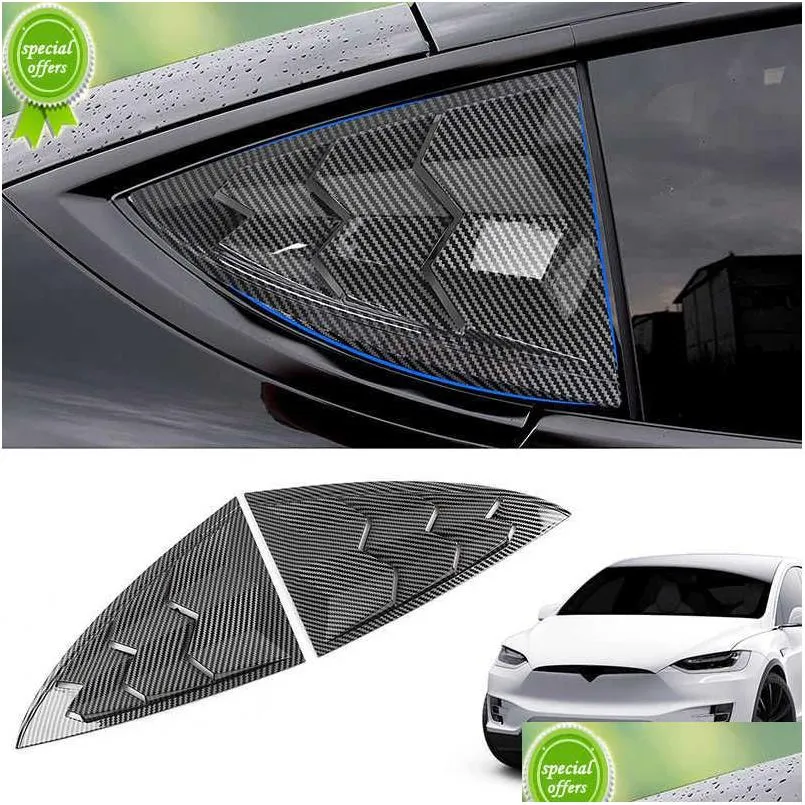 Autres accessoires d'intérieur Nouveaux stores de fenêtre arrière de voiture Protection triangulaire Ers panneau de garniture pour Tesla modèle 3 2021 2022 livraison directe Au Dh7Z8