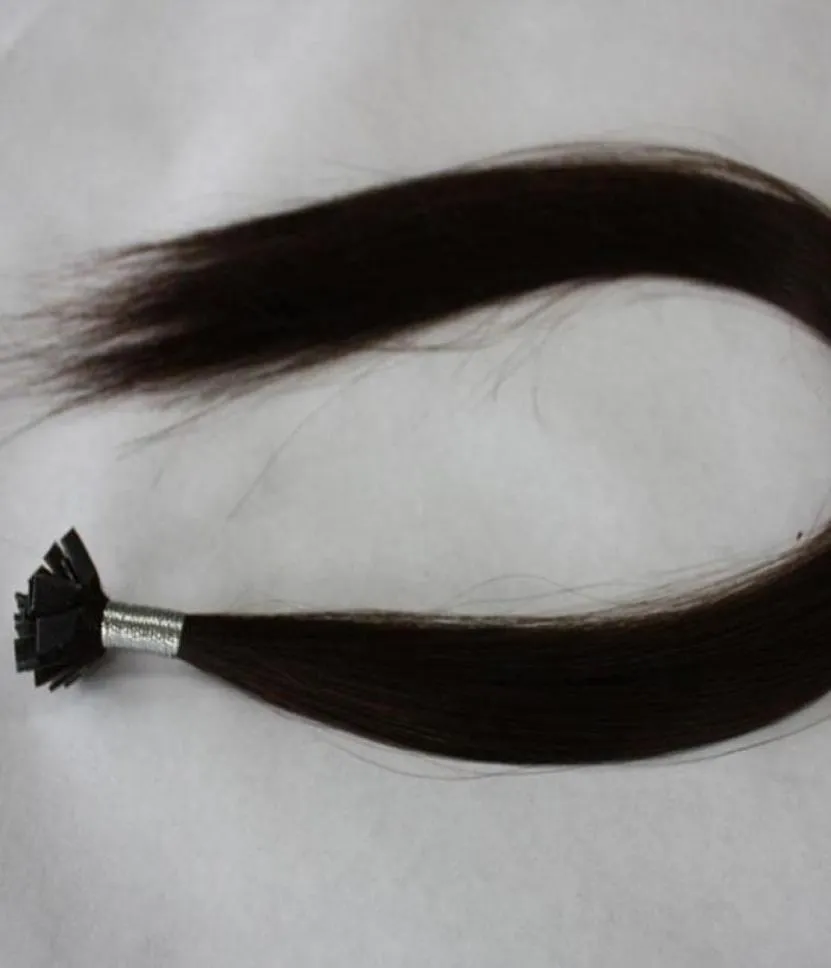 HELA 300S italienska keratin Remy Indian Human Hair Flat Tip Hårförlängningar 1B Naturlig svart 100Gpiece 1GS4115146