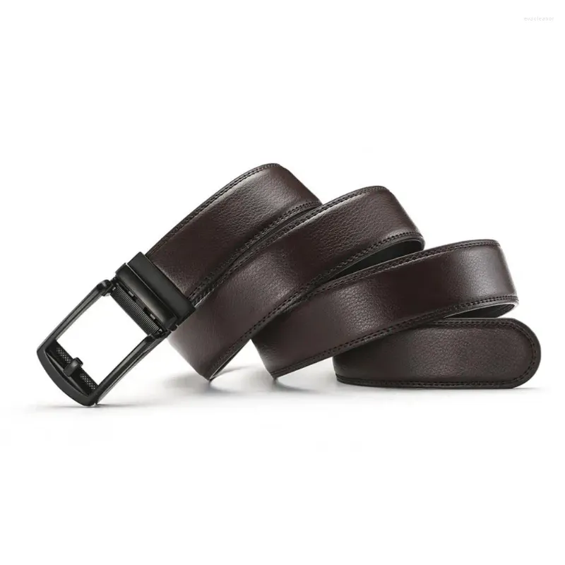 Belts Men Belt With Automatic Buckle Stylish Men's Faux Leather Micro Slide For