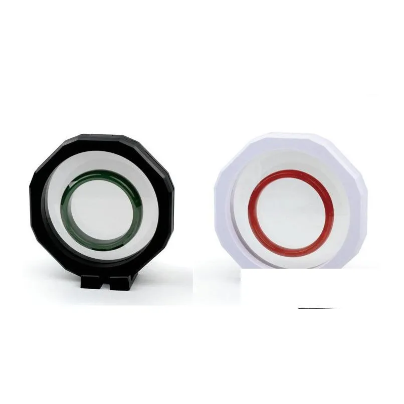 Support de bijoux 9x9cm rond noir blanc flottant disposition suspendue boîtier à membrane de compagnie en acrylique gemmes bijoux de bijoux support bac dhytw