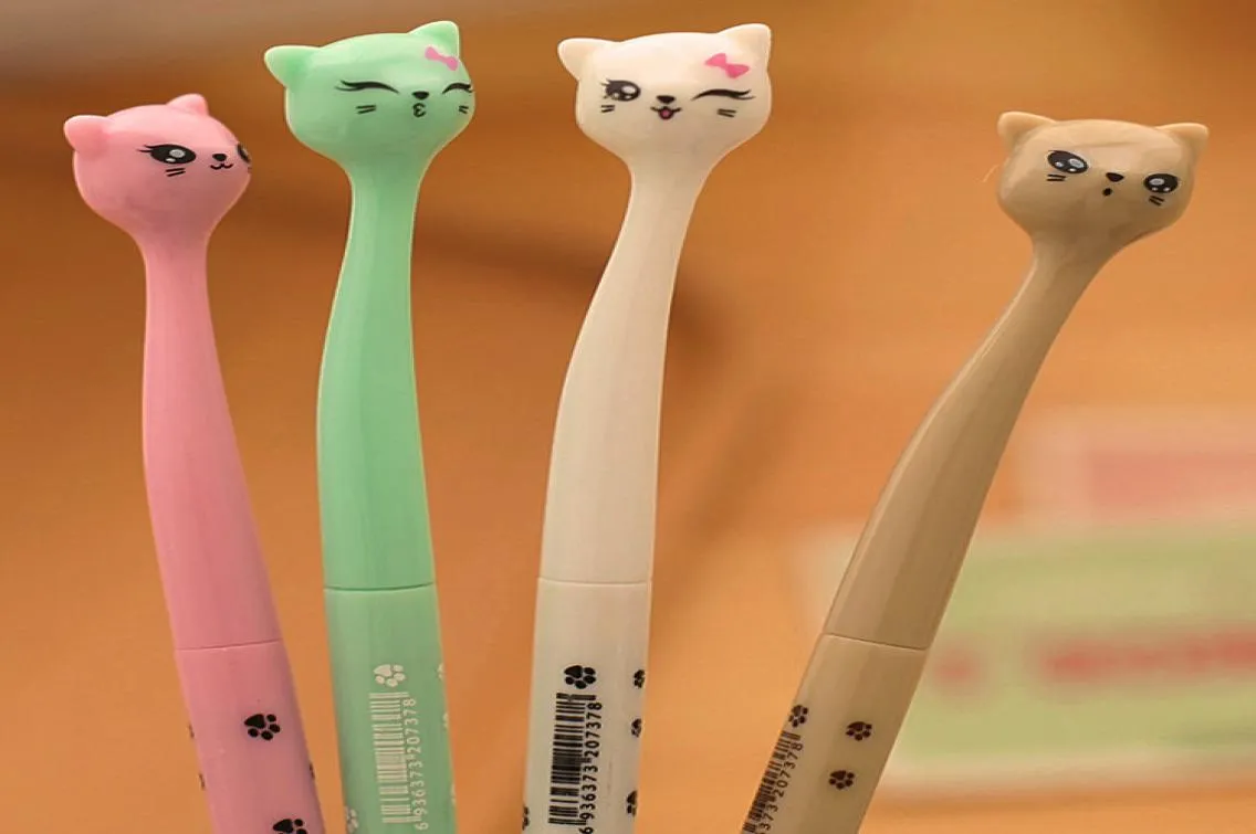 Bolígrafo de Gel creativo de tinta de plástico Kawaii de 05mm, bolígrafos neutrales de gato de dibujos animados para escritura escolar, suministros de oficina, papelería coreana bonita 1410402