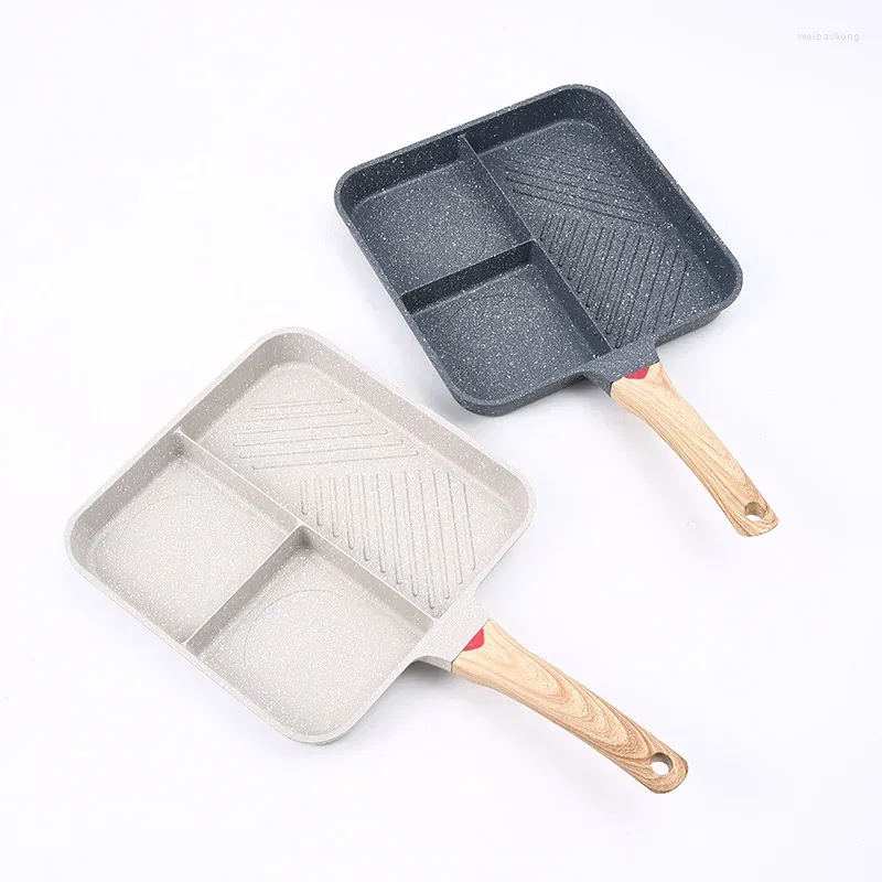 Pans Divided Grill Pan Breakfast Frying Multipurpose Omelette Egg For Baking Household Cookware Kitchen Cooking Tool