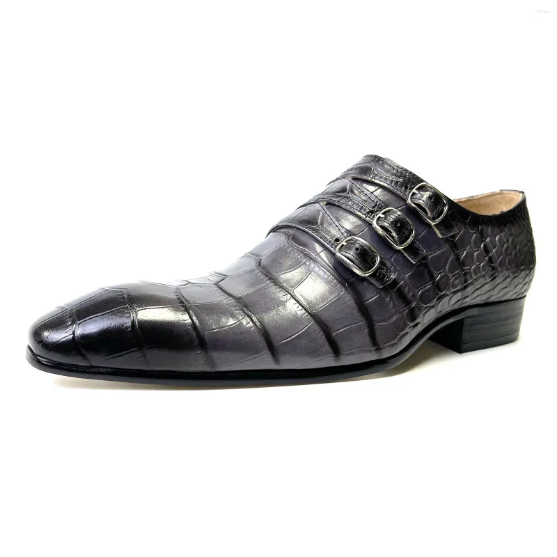 Buty swobodne wskazane palce gęste pięta mężczyźni Oxford Business skórzana chaussure homme sprzedaj oddychającą sapato masculino