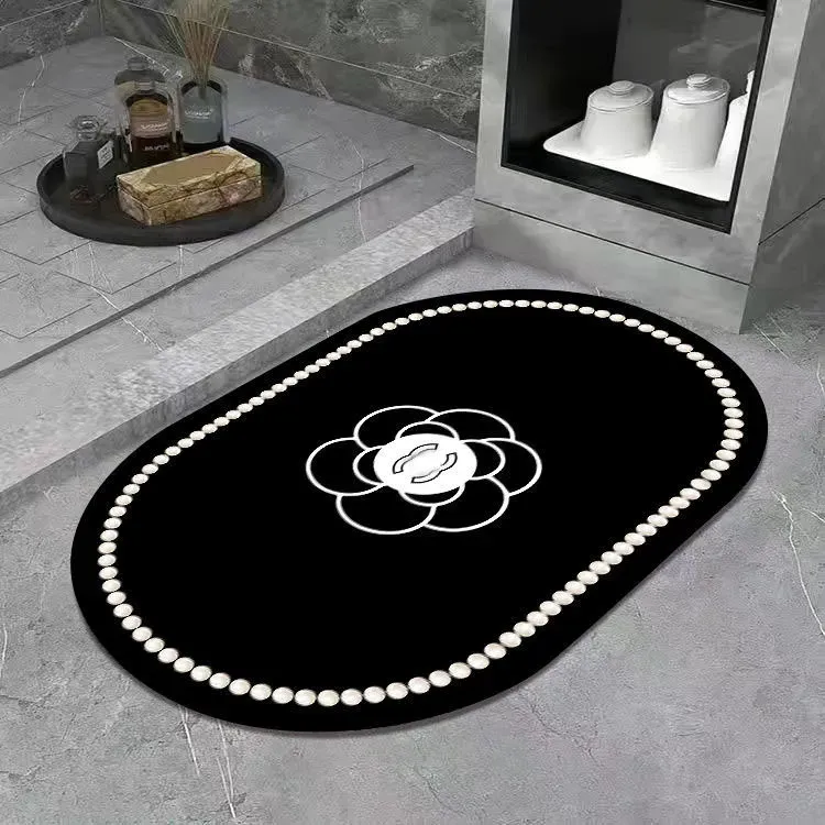 Top Classic Designer Carpets Tapis de luxe Jacquard Diatom Ooze Brand Brand Floor Cuisine Mat avec lettre C tapis Water-Absorbent Mats à séchage rapide