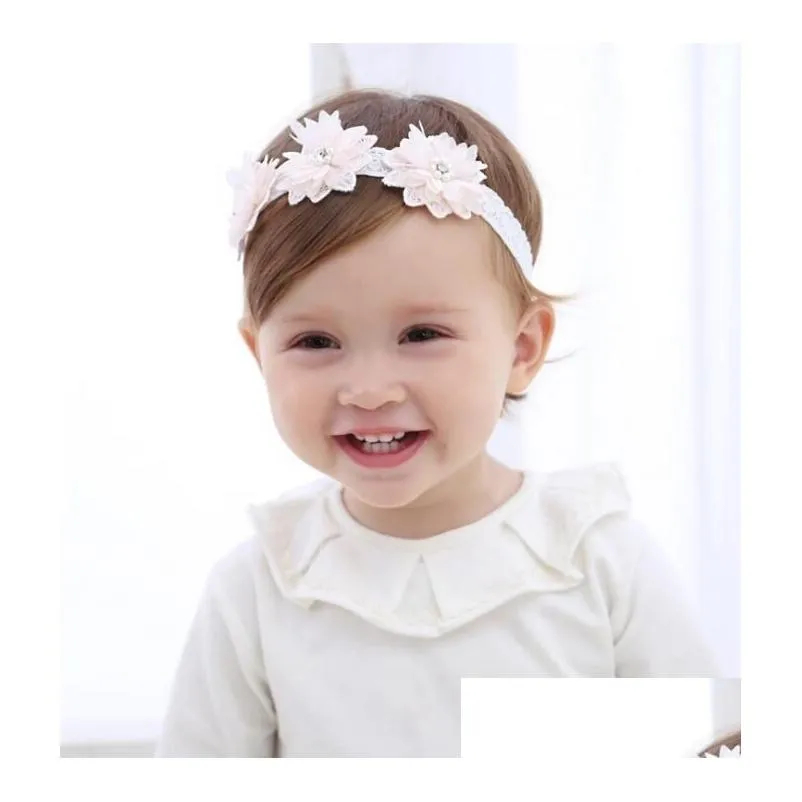 Hair Accessories Childrens Hair Band Beads Flower Pearl Small Diamond Baby Accessories Wy1384 Drop Delivery Baby, Kids Maternity Acces Dh57G