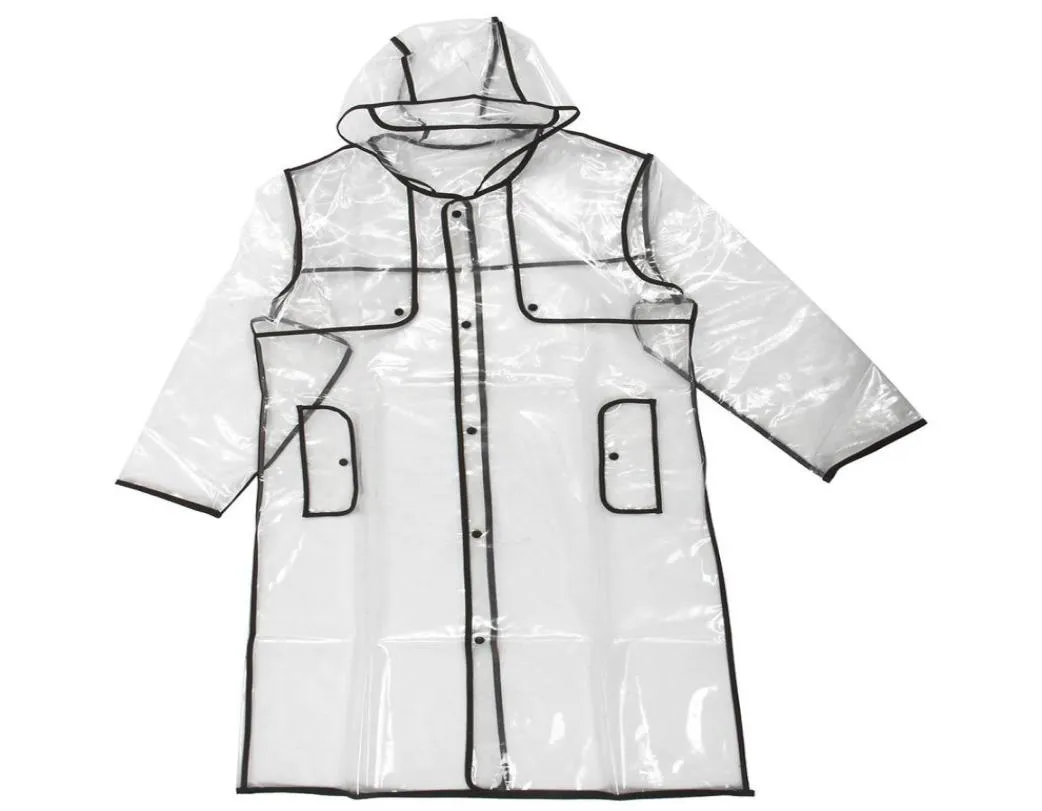 Kobiety przezroczysty Eva Rain Coat Outdoor Podróż w Wodoodpornym płaszczu deszczowym2627726