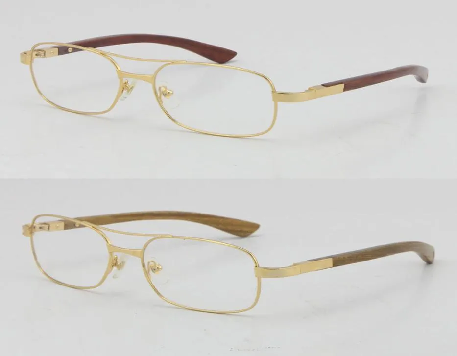Całe 18 -karatowe okulary drewniane Ramy metalowe 5046683 Drewniane okulary C dekoracja męska i samica gradient okularów 2031947