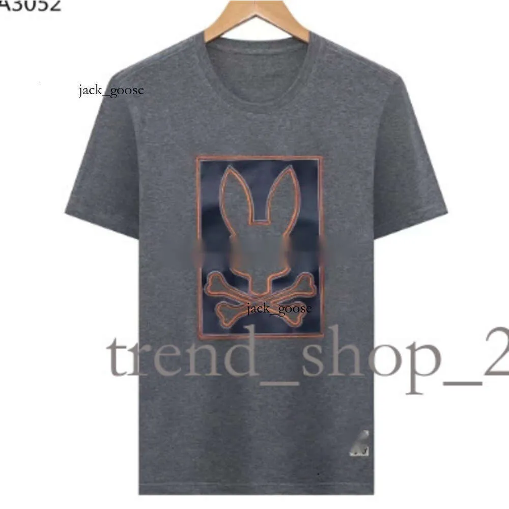 Physcho Bunny Rabbit Polo TシャツデザイナーメンズTシャツトレンディファッションUSAハイストリートショートスリーブTシャツ衣料品心理バニーPSYCOバニー794