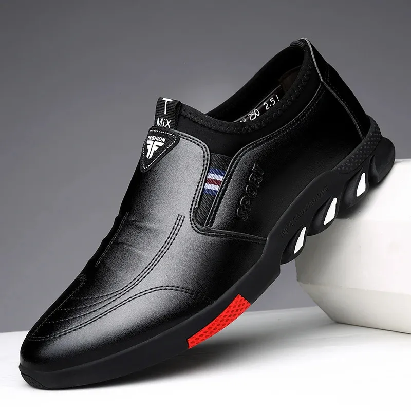 Chaussures en cuir pour hommes printemps hommes d'affaires décontracté à semelles souples antidérapant respirant tout-Match chaussures mocassins Zapatos 240228