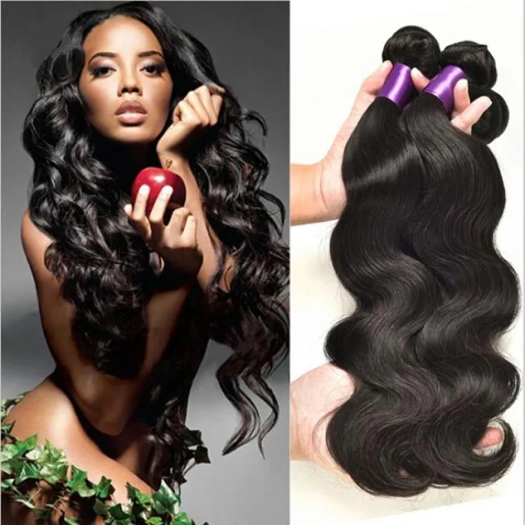 Mink Brazilian Body Wave Human Remy Straight Hair Weaves 100gpc 3pcslot Double Wefts Natural Black Color Human Virgin Hair Exten9246531