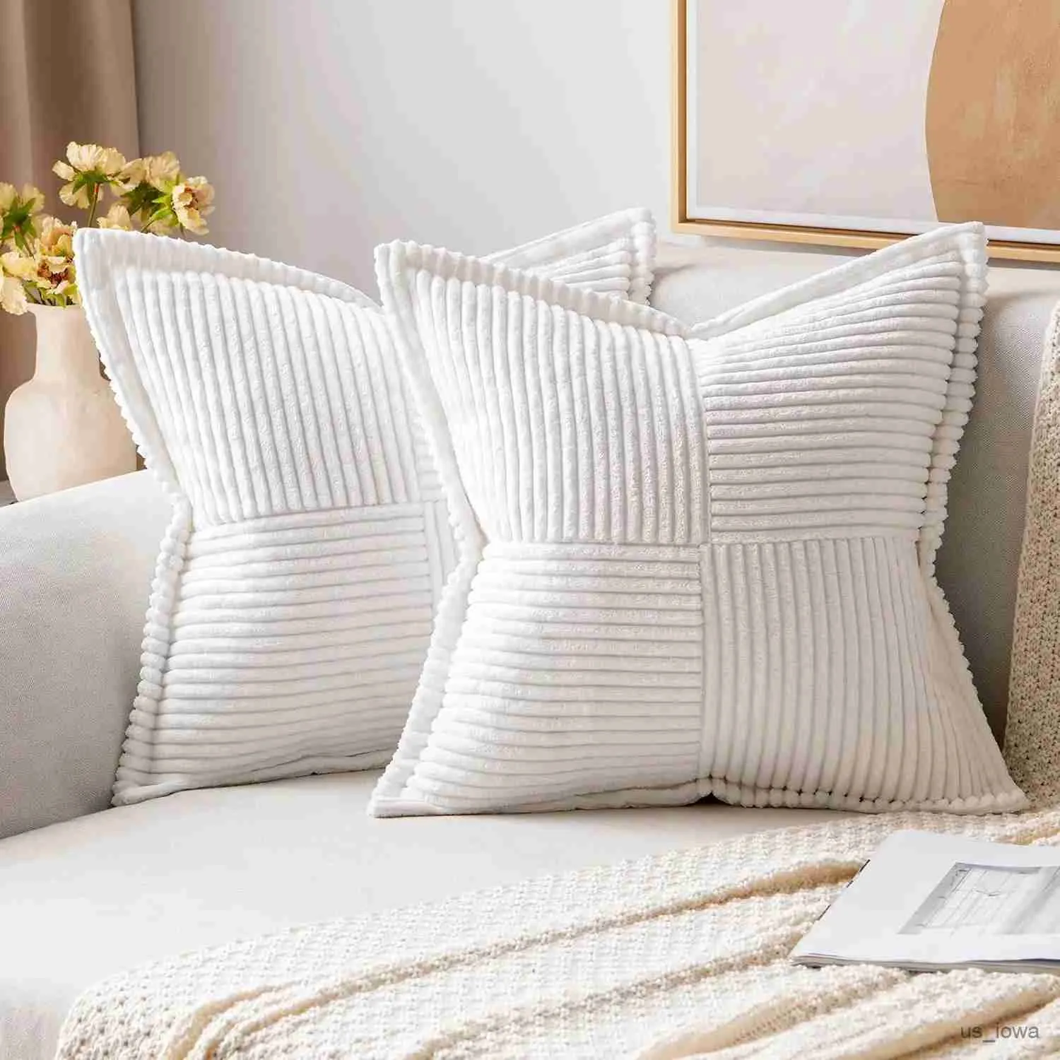 Kussen/decoratief zacht polyester corduroy kussendeksel met geometrisch patroon boho worp deksel voor zachte woonkamer slaapkamer thuisdecoratie