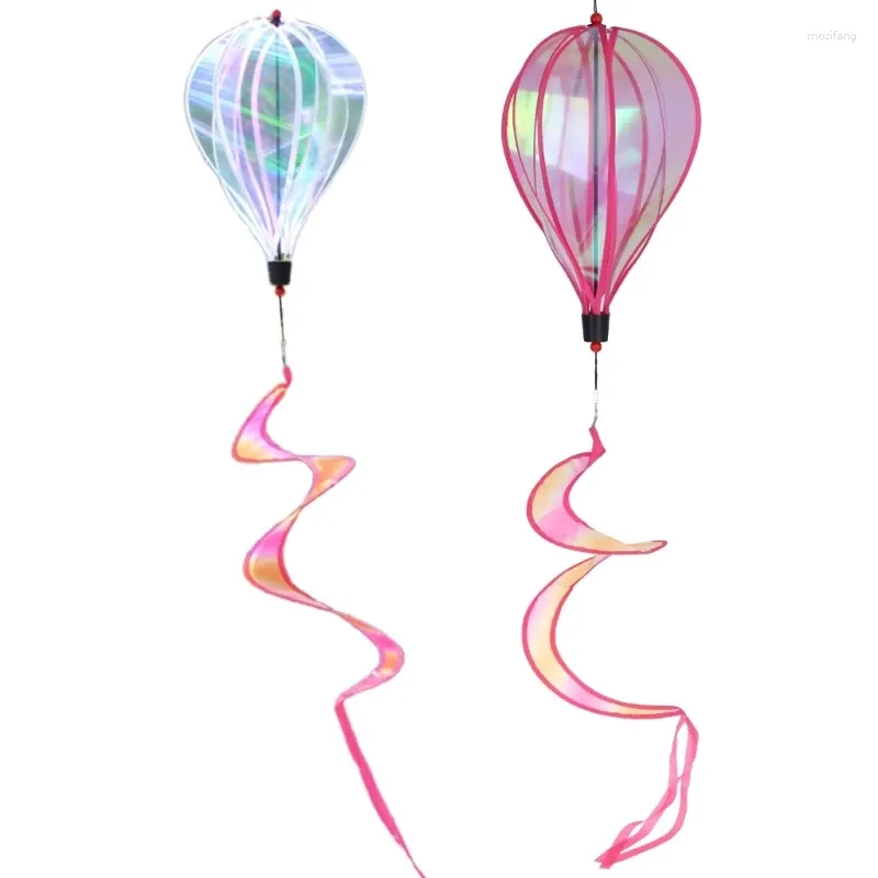 Dekoracje ogrodowe Balon Balon wiatrowy spinner kolorowe cekiny w paski wiszące spiralu