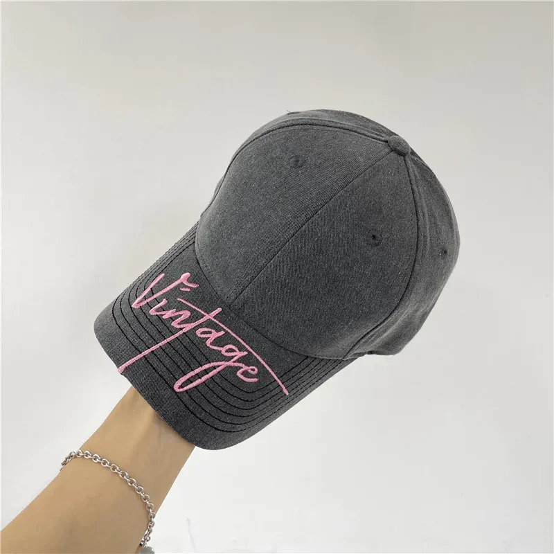 Bonés de bola vintage bordado na borda boné de beisebol para designer adulto unisex mulheres casuais algodão esportes chapéu hip hop snapback