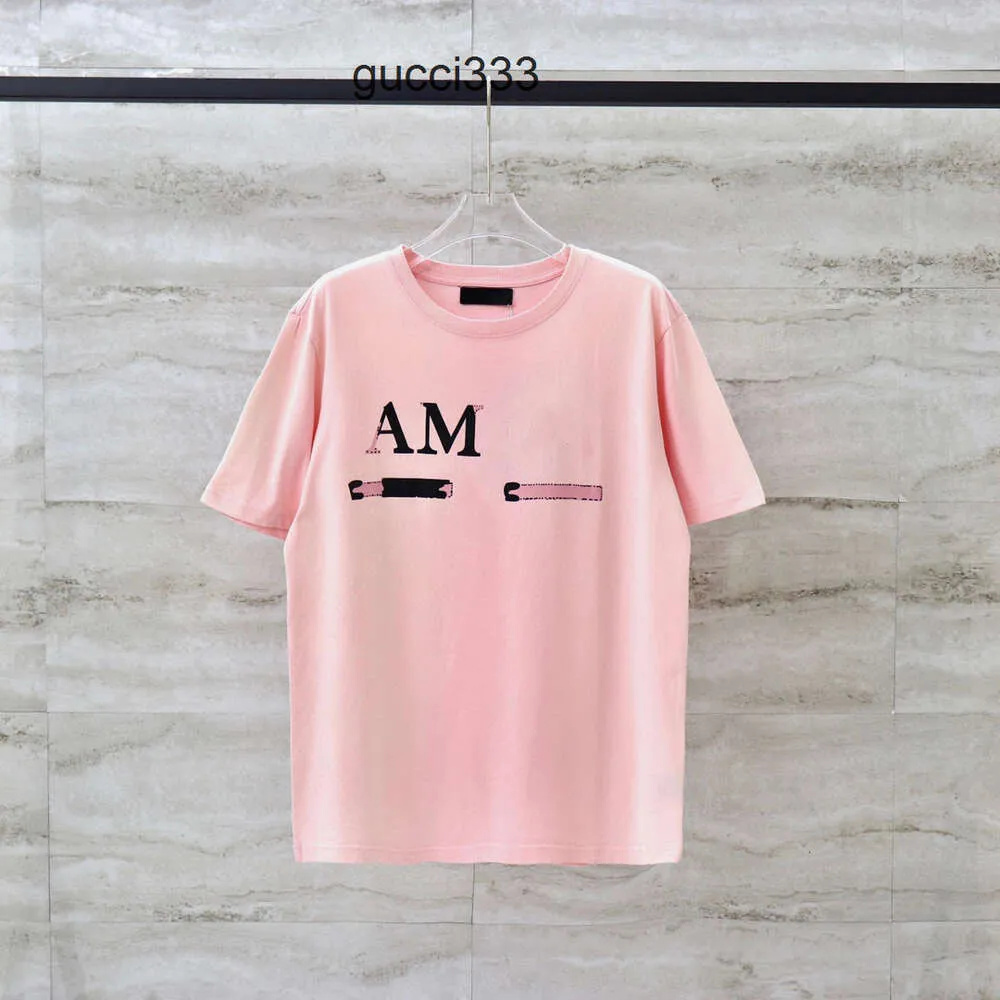 Amirirliers Pink Summer Sharts Amari Splash Men Amirl Mens T Amis Designer Clothing Am Personality Letter Amar Ink Tshirt Miri Simhis Tops T Shi