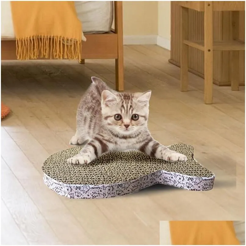 Gato brinquedos pet scratch pad ondulado postes gatinho papel gatos moagem raspador de unhas 2021 brinquedo gota entrega casa jardim suppl dhhmz