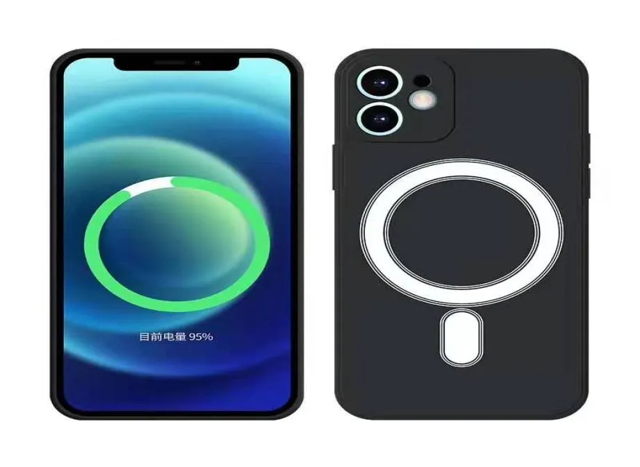 iPhone 12の磁気液体シリコンTPUカバーケースケースマックスミニマグセーフワイヤレス充電器ケースiPhone 11 XR XS 8 Plus2513726
