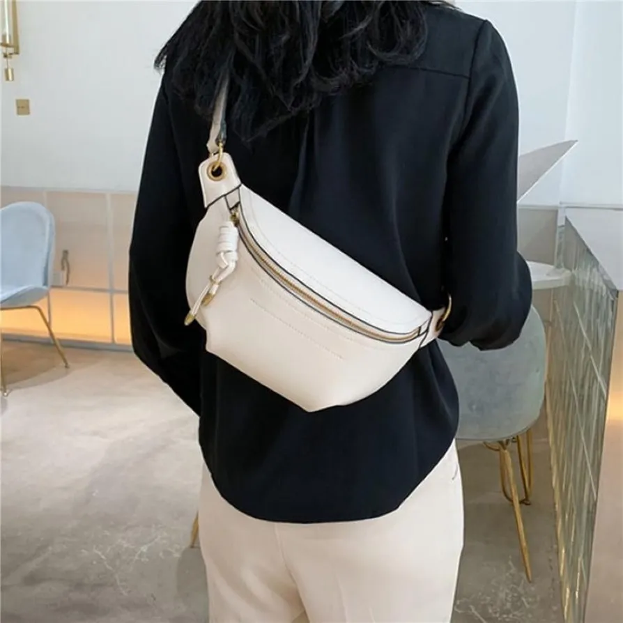 女性ウエストパック白い財布レザーファニーレターベルトバッグ