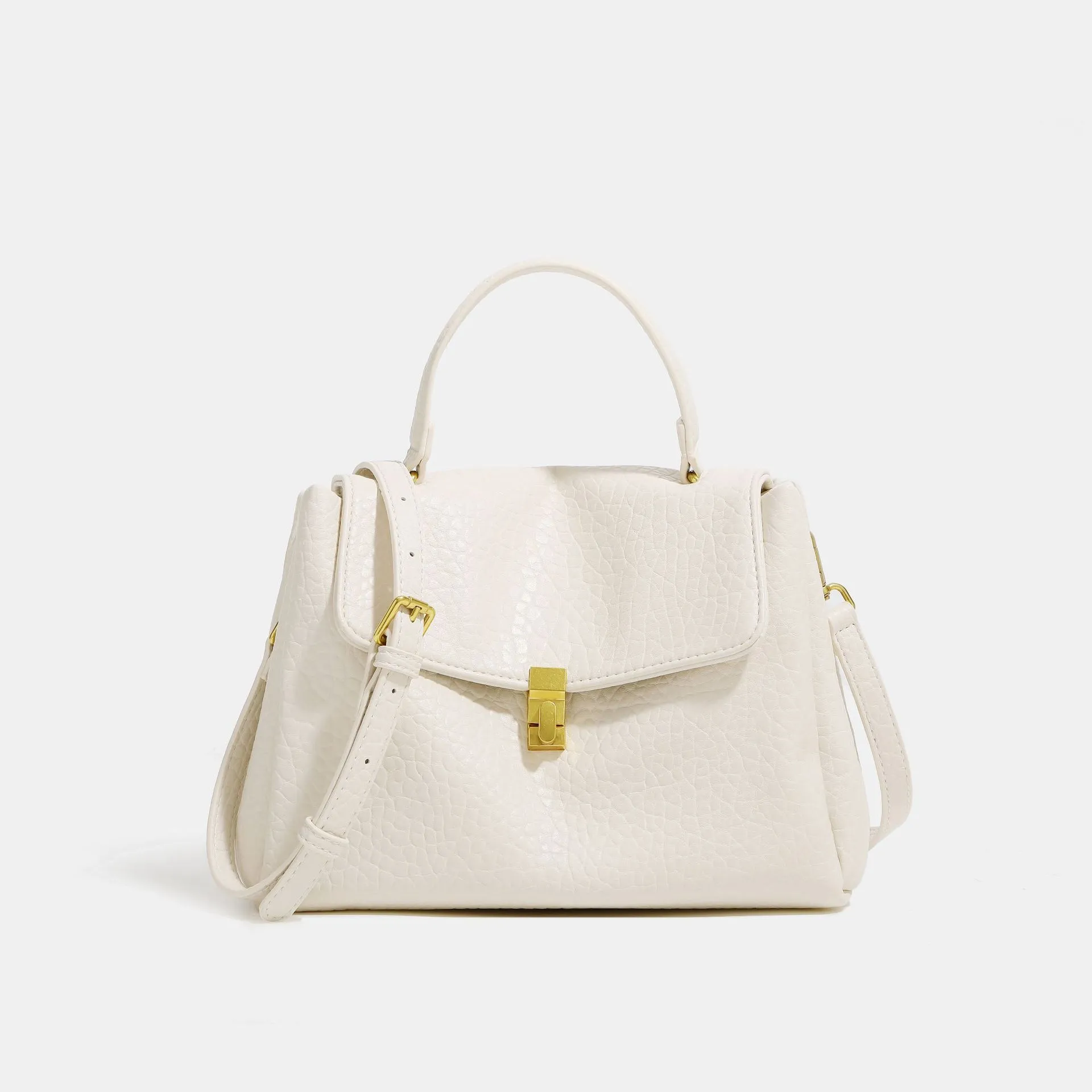 Borsa tote minimalista in morbida pelle 2024 Primavera/Estate nuova borsa da donna borsa a tracolla diagonale di lusso e di grande capacità per pendolari portatile a spalla singola crema