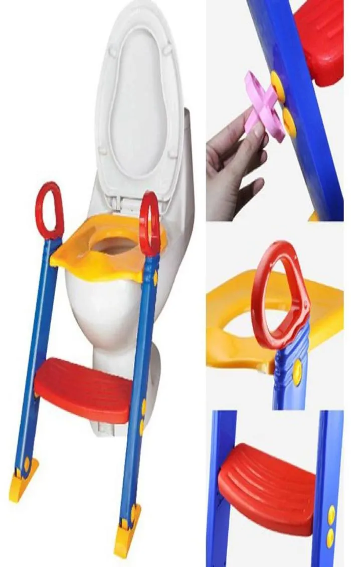 Baby Toddler Potty Training Toilet Ladder Seat Steps Safety child loo Chair Children toilet ladder chair5298427