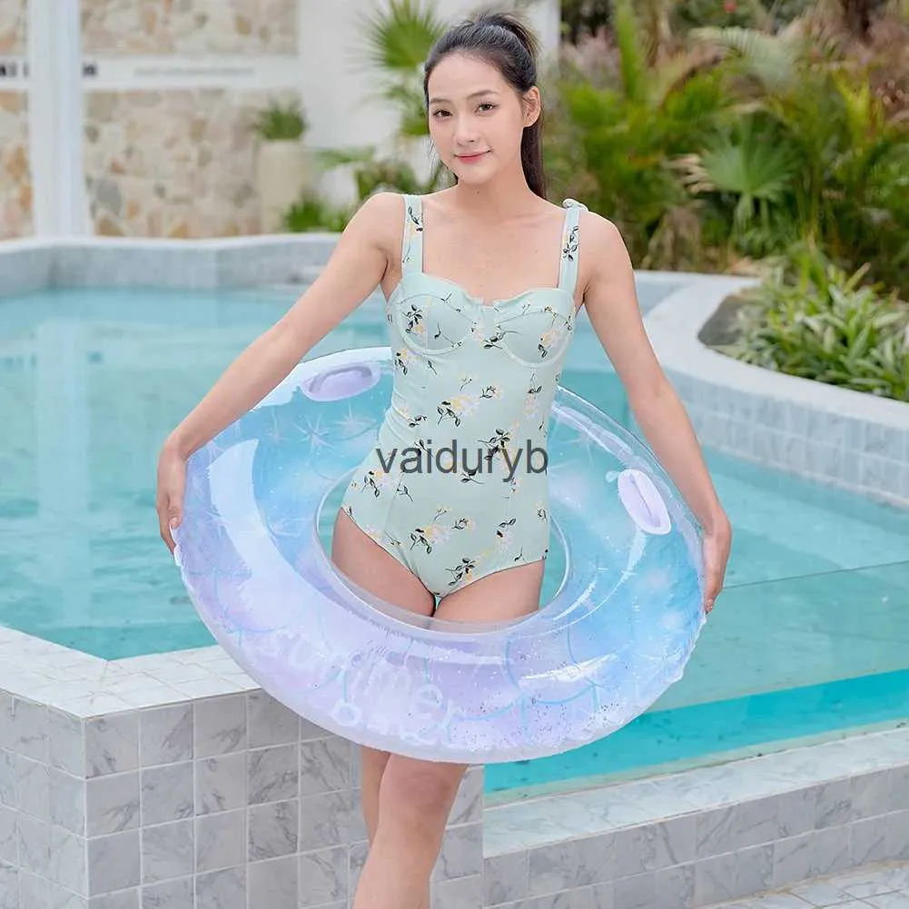 Zabawki do kąpieli cekin pierścionka pływające celebrytka Styl gwiaździsty niebo basen pływak grube PVC Water Game Soft and Hard Beach Vacation H240308