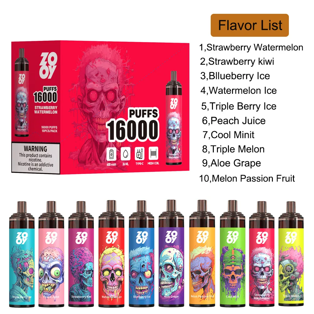 Oryginalne jednorazowe vapes Puff 15000 Puff 16000 Zooy Tornado E papieros Vape Do dyspozycji Pióro 650 ml 26 ml Prefilled Vaper Desechable Puffbar Vapes