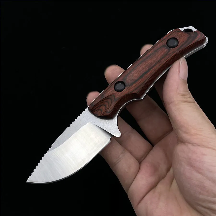 Wooden Handle BM 15002 15017 Tactical Fixed Blade Knife Camping Hunting Straight Knives Pocket EDC Security Defense Tool