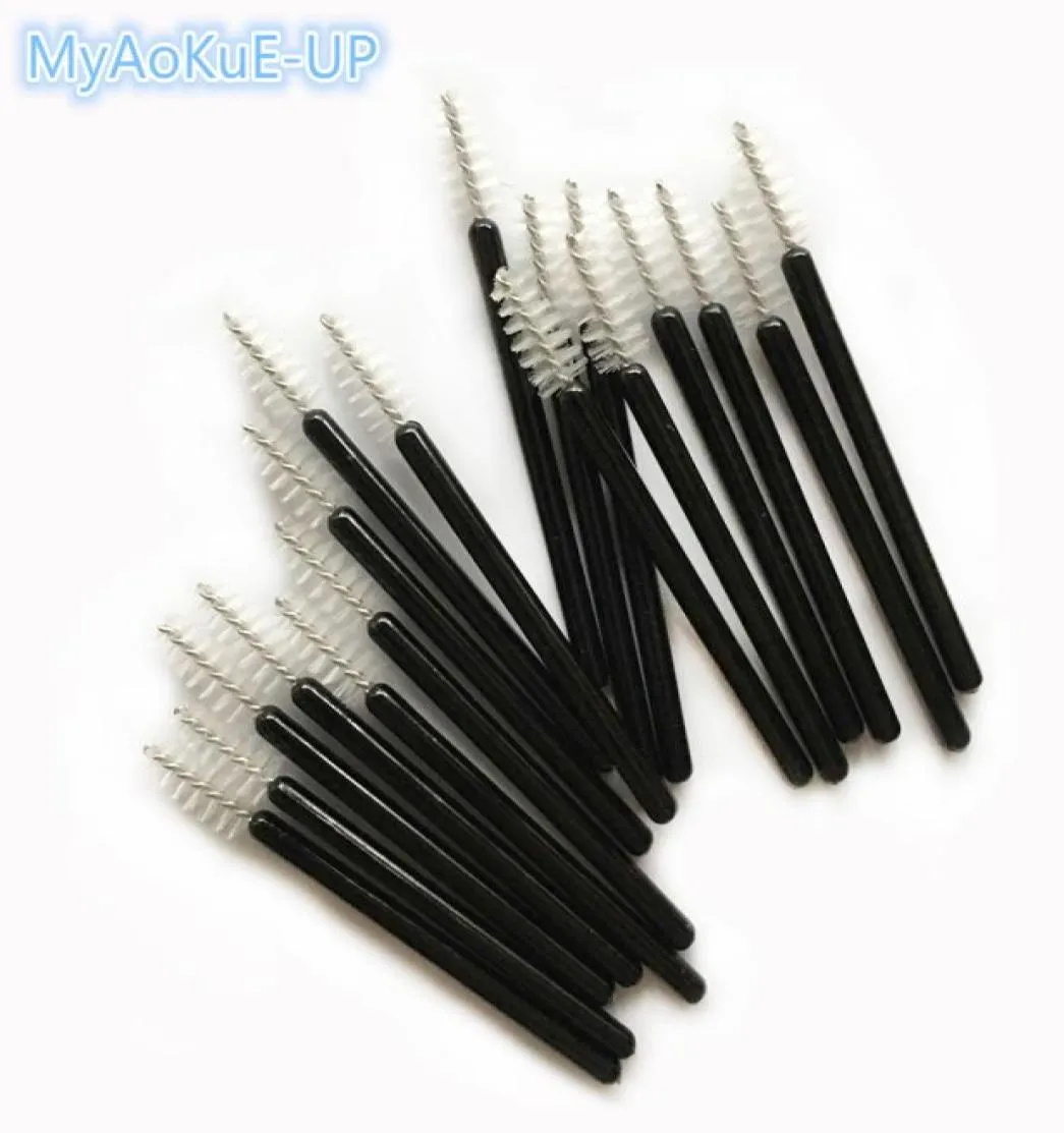 Mini cepillos desechables para pestañas, mango negro, cepillo blanco, 200 Uds., herramientas de extensión de pestañas, cepillo para pestañas, varitas para rímel 2246398