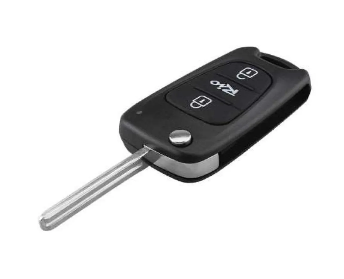 Étui de clé de voiture pliable à 3 boutons, pour Kia Rio, couvercle de porte-clés à distance de remplacement avec lame non coupée 3870273