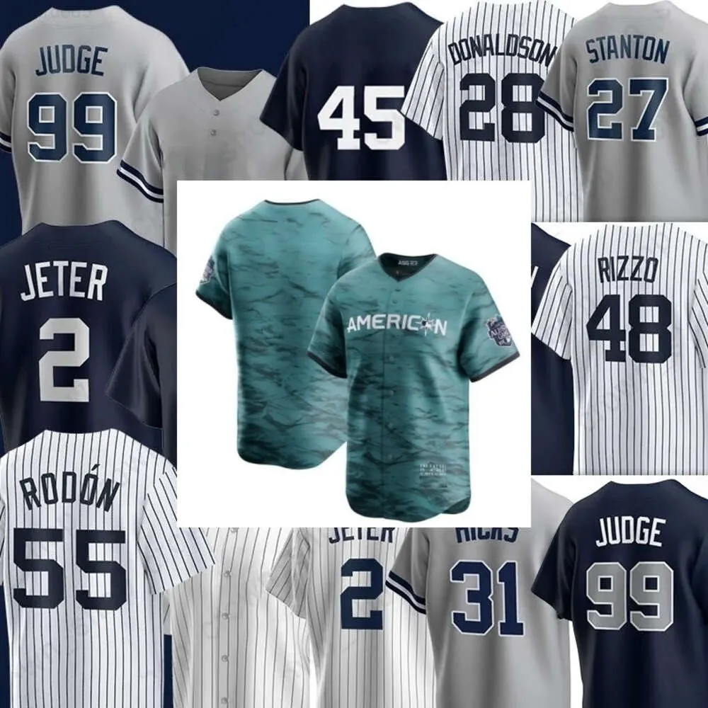 2023 All-Star City Men Men Młodzież 2 Derek Jeter 99 Aaron Judge 7 Mantle 45 Gerrit Cole Baseball Jersey Yangji