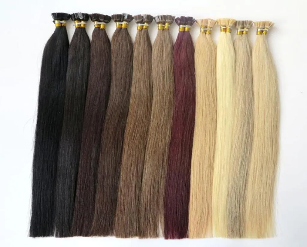 50g 50 pz capelli umani brasiliani punta piatta cuticola completa Remy Indan peruviano malese cheratina prebonded estensioni dei capelli umani Lastin7450709