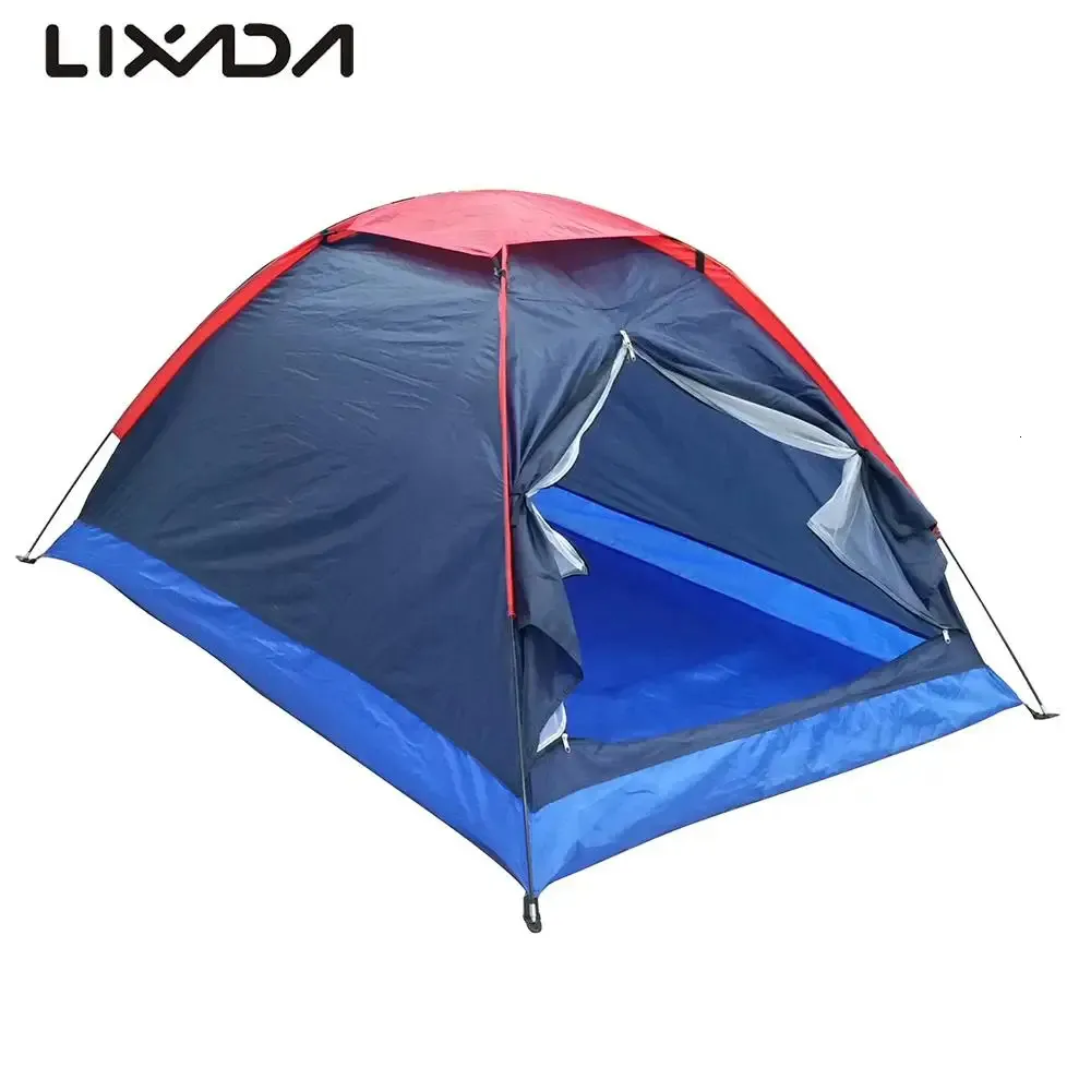 Tente de camping en plein air 2 personnes tente double couche résistante à l'eau avec sac portable ultraléger sac à dos randonnée tente de voyage 240223