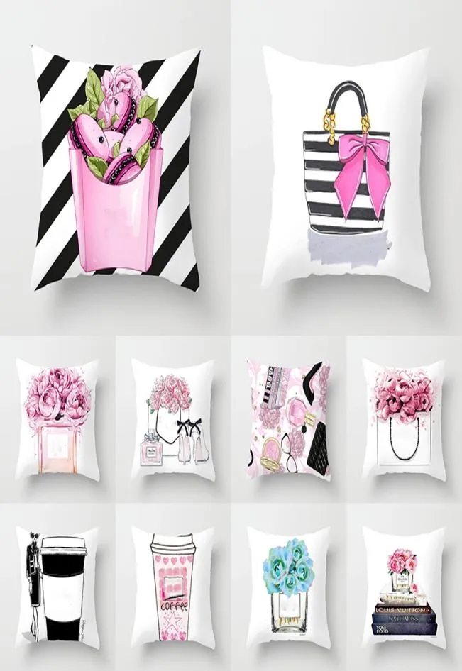 24 Designer Pillow Case Small Parfym Bottle Series Printing Pillow Case Home El Car Seat Cushion Covers XD228686463850