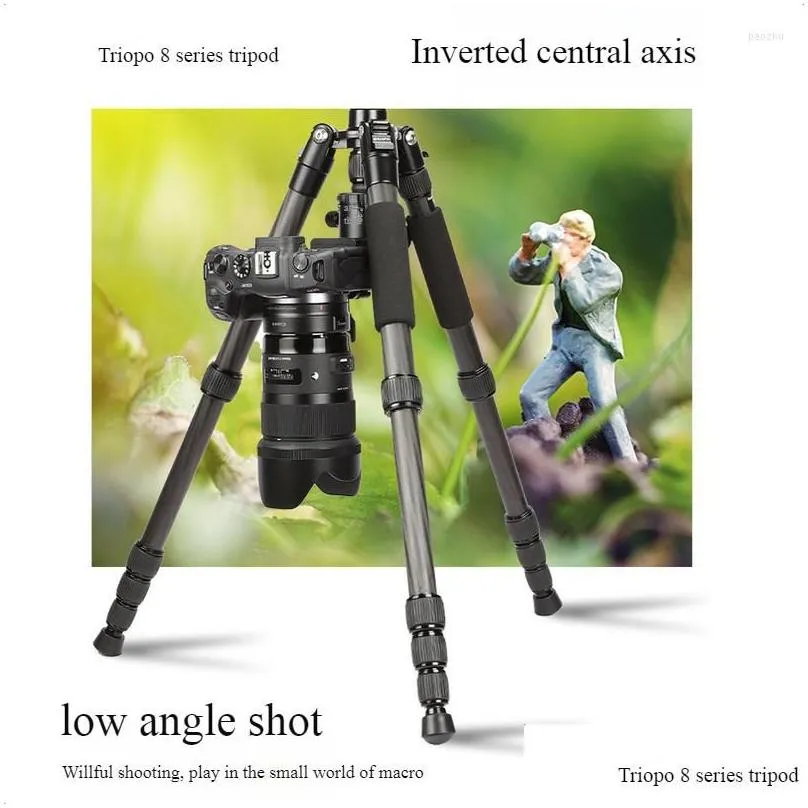 Tripods Triopo 67 Carbon Fiber Camera Tripod Professional MonopodとDSLRカメラの360度ボールヘッドドロップ配信DH3ms