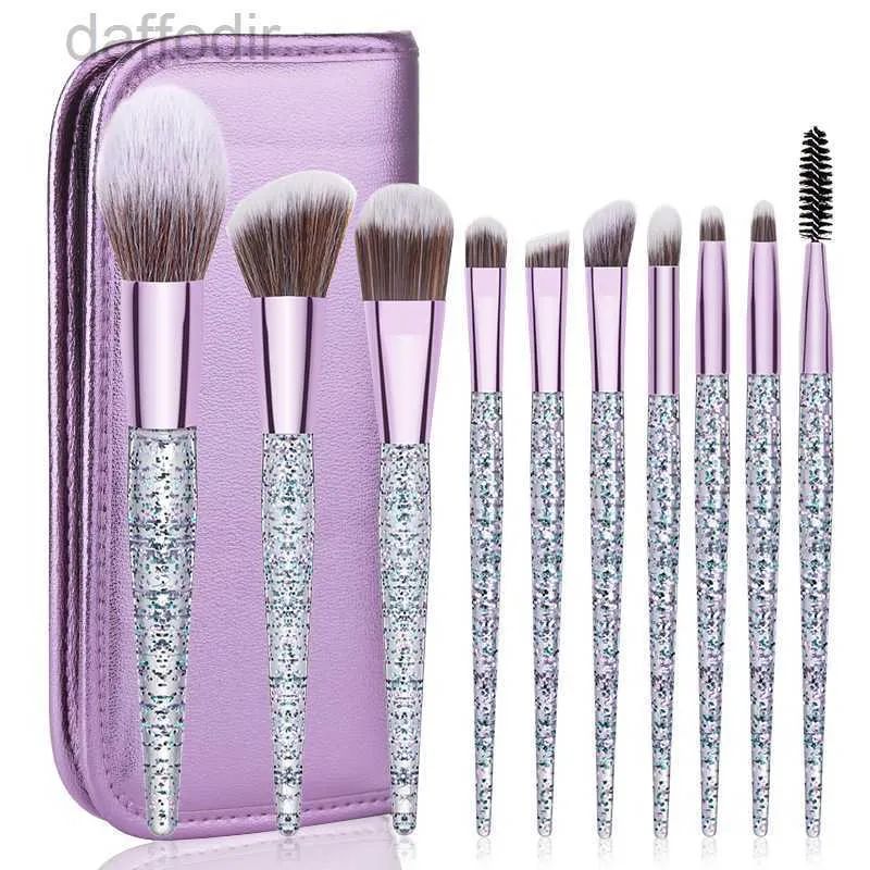 Makeup Brushes 10st Makeup Borstes Set Powder Brush Eyeshad Concealer Eyebrow Brush Cosmetic Tools With PU Bag 240308