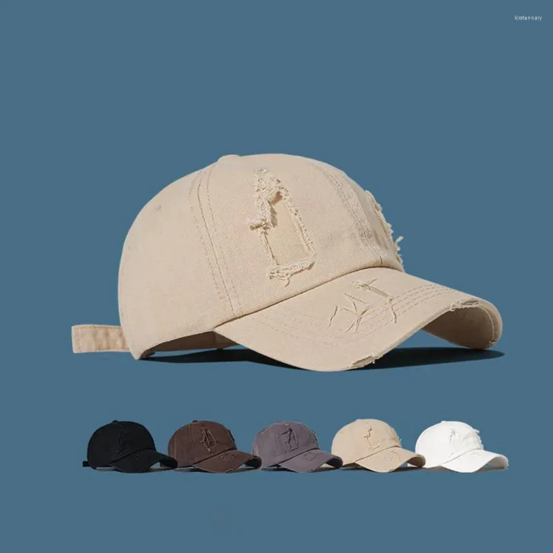 Berets INS Sommer Retro Visiere Hut Männliche Persönlichkeit Gebrochenes Loch Einstellbare Baseball Kappe Männer Hip-hop Sonne Für Frauen schirmmützen 2024