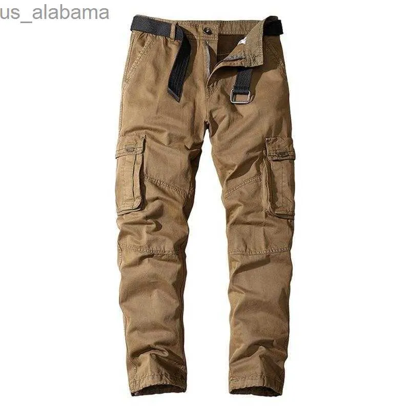 Męskie spodnie męskie spodnie bawełniane spodnie ładunki mężczyźni na zewnątrz taktyczna praca spodni multi pockets spodni moda Mężczyzna 240308