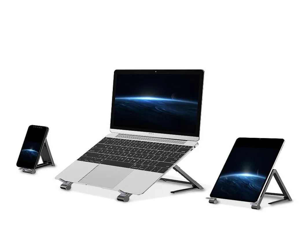 Miccgin Aluminium Mini Laptop Stand för mobiltelefon Magic Foldbar MacBook Pro Air Notebook iPhone Mobile Tablet Holder Desk4546051